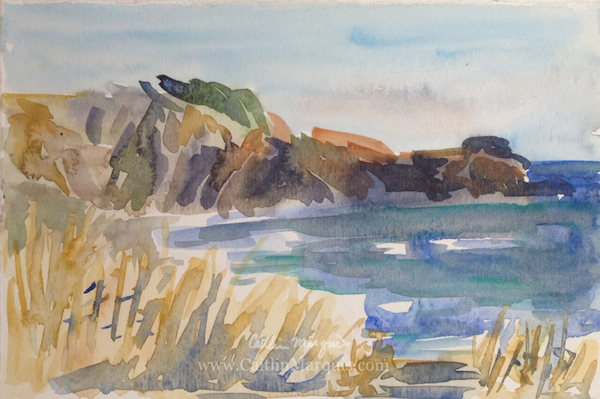 Sea Ranch, California, watercolor; www.caitlinmarquis.com